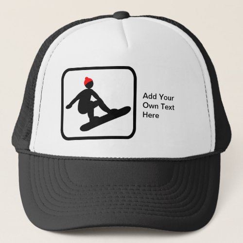 Customizable Snowboarder Logo Trucker Hat