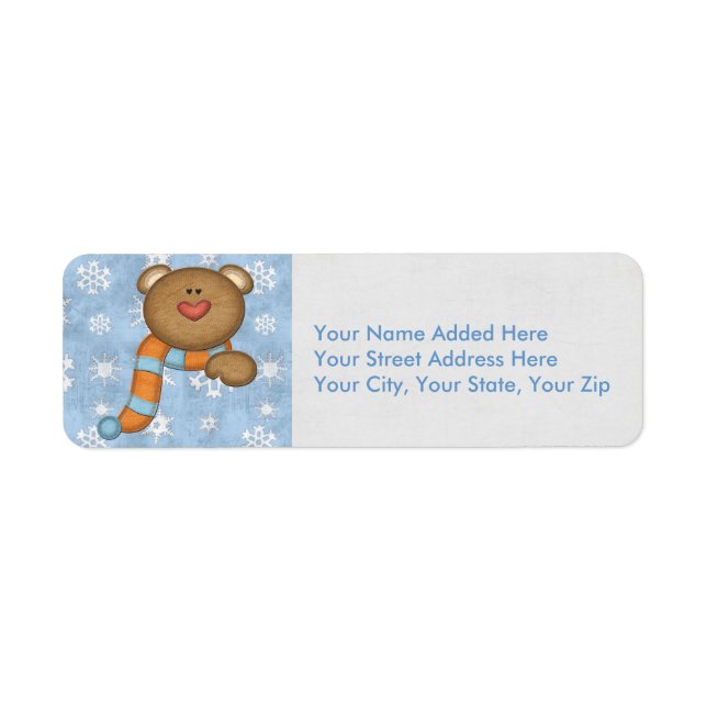 Customizable Snowflake Bear Return Address Labels (Front)