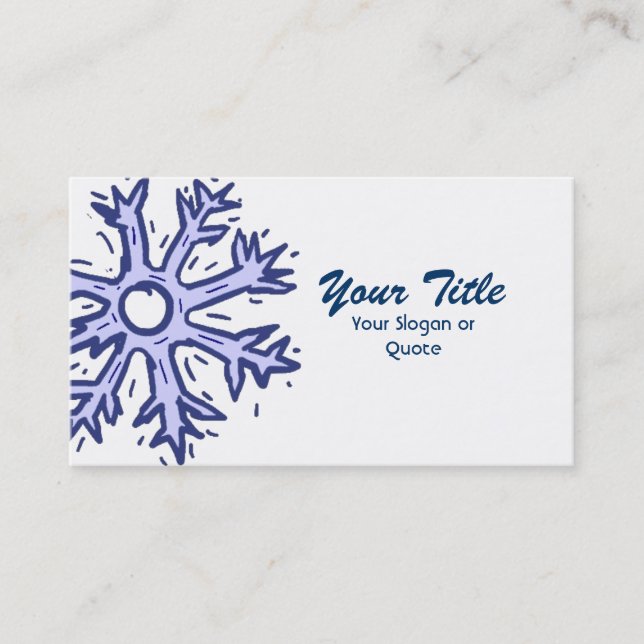 Customizable snowflake winter business cards (Front)