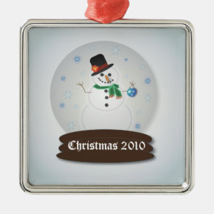 Customizable Snowglobe Metal Ornament