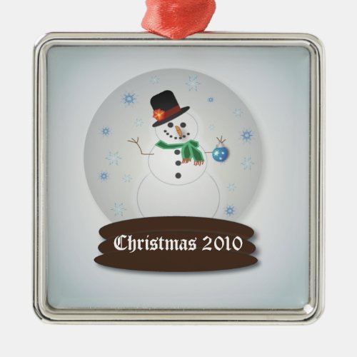 Customizable Snowglobe Metal Ornament