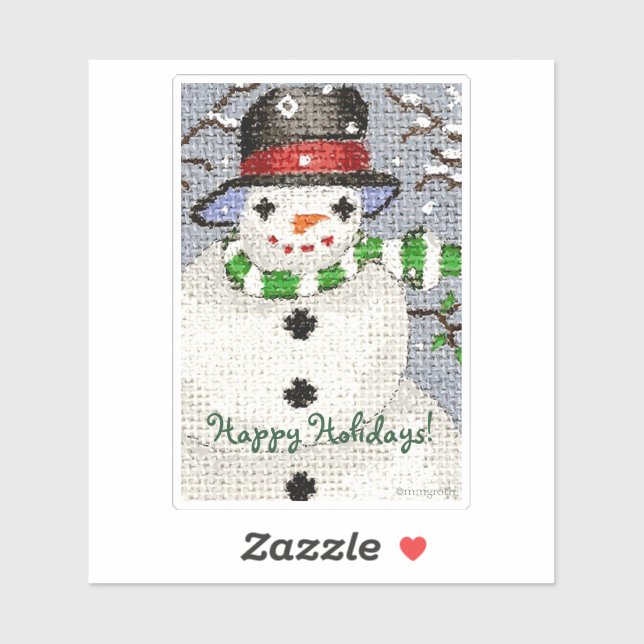 Customizable Snowman Sticker (Sheet)