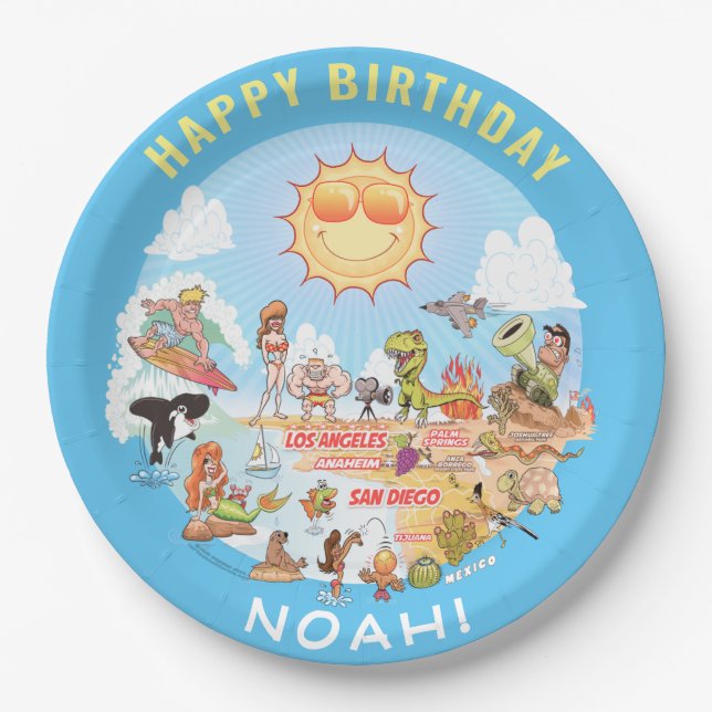 Customizable SoCal Birthday Plate (Front)