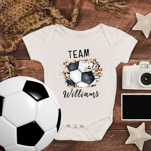 Customizable Soccer Ball Boys Cute Fearless Champ Baby Bodysuit