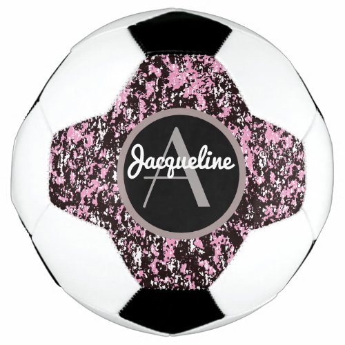 Customizable soccer ball with raspberry pink