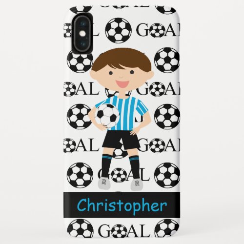 Customizable Soccer Boy Goal 1 iPhone XS Max Case