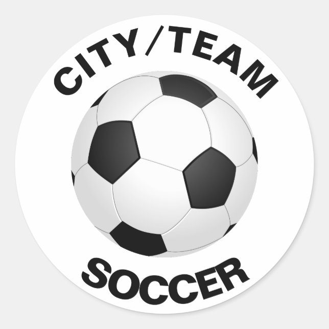Customizable Soccer Classic Round Sticker (Front)