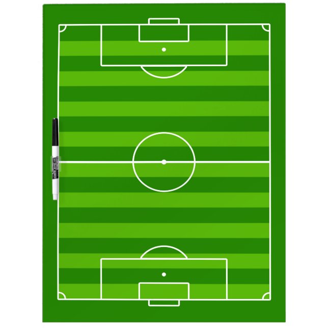 Customizable Soccer Field / Football Pitch Coach's Dry Erase Board (Front)