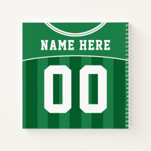 Customizable Soccer Football Green Jersey Notebook