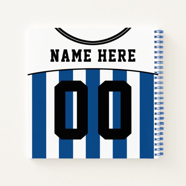 Customizable Soccer Football Jersey Notebook (Back)