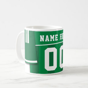Customizable Soccer Jersey Mug, Green, Football Coffee Mug