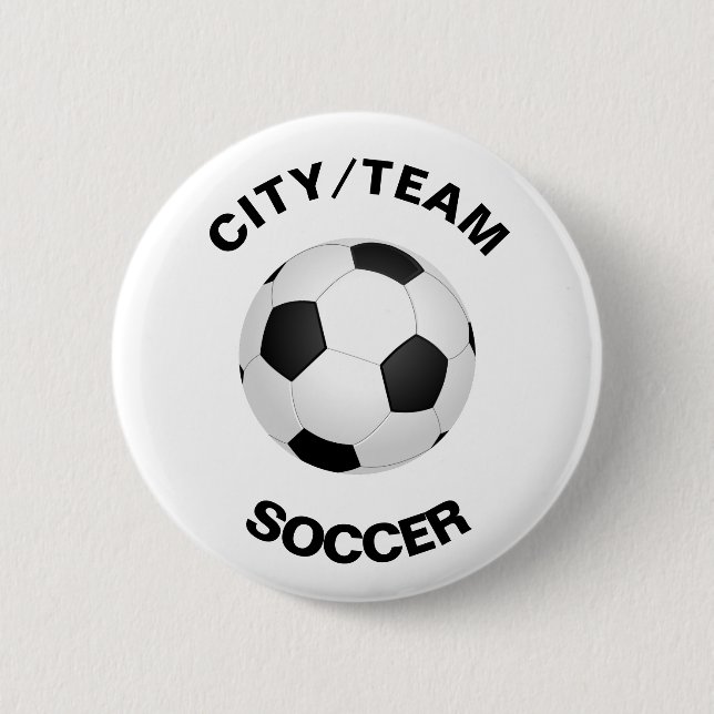 Customizable Soccer Pinback Button (Front)