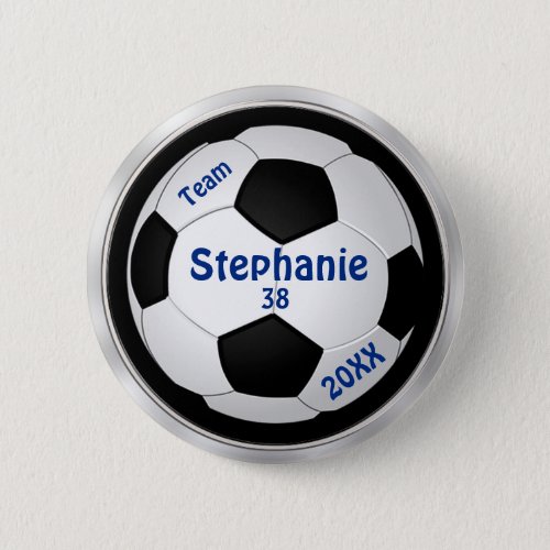 Customizable Soccer Pins YOUR TEXT and COLORS