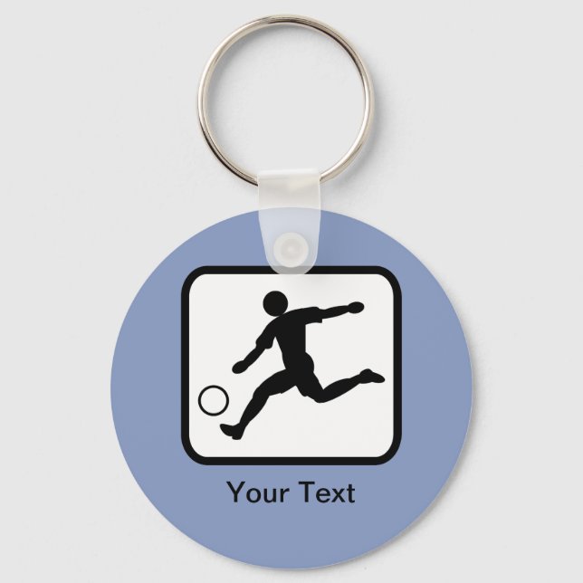 Customizable Soccer Player (Footballer) Logo Keychain (Front)