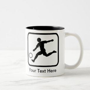 Customizable Soccer Player (Footballer) Logo Two-Tone Coffee Mug
