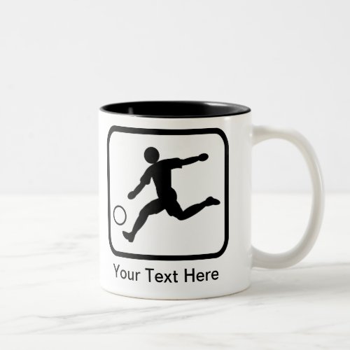 Customizable Soccer Player Footballer Logo Two_Tone Coffee Mug