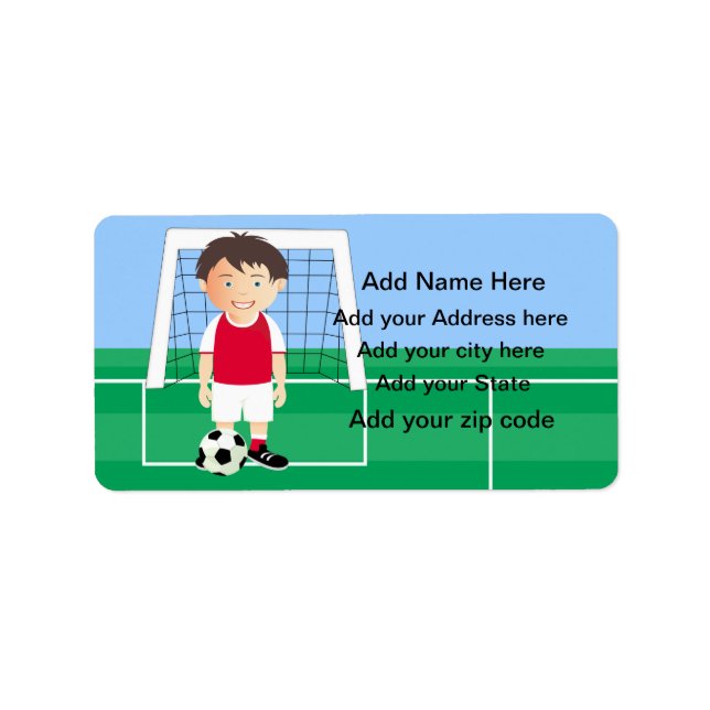 Customizable Soccer Player Label (Front)