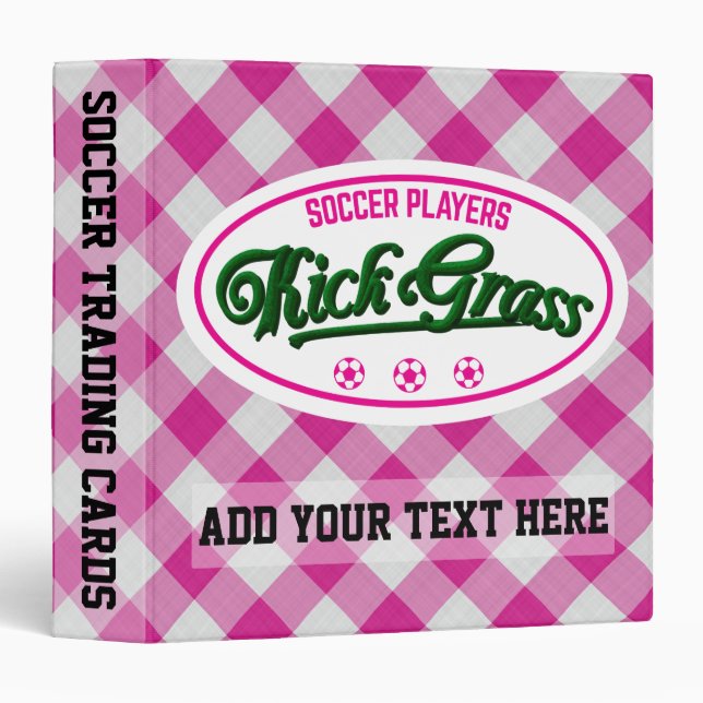 Customizable Soccer Players Kickgrass Ring Binder (Front/Spine)