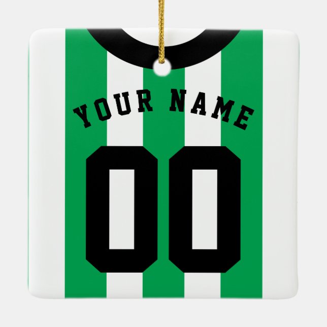 Customizable Soccer Rugby Jersey Ornament Template (Back)