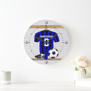 Customizable Soccer Shirt (black and red ) Large Clock