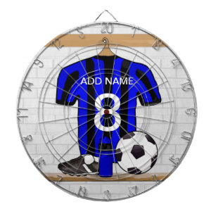 Customizable Soccer Shirt (blue and black ) Dart Board