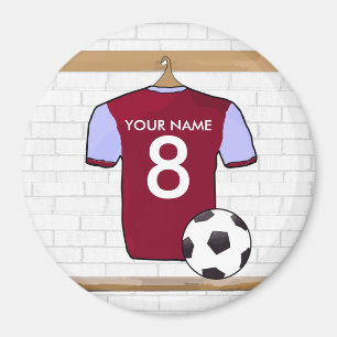 Customizable Soccer Shirt (claret and blue) Magnet