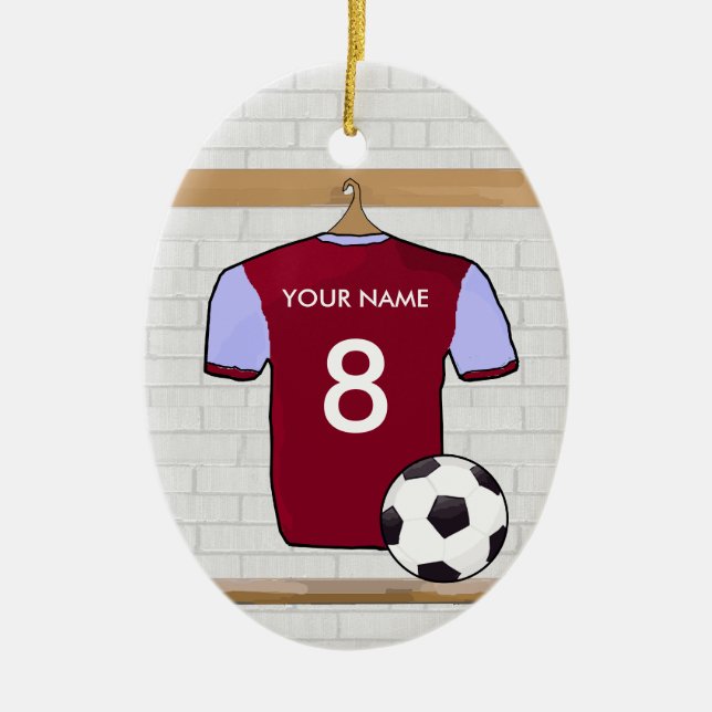Customizable Soccer Shirt (claret)  Ornament (Front)