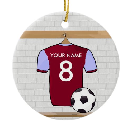 Customizable Soccer Shirt (claret) Star Ornament