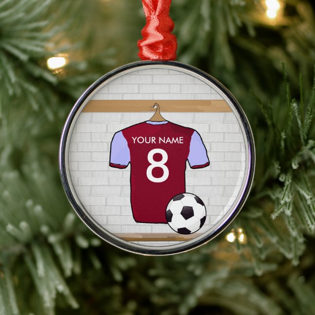 Customizable Soccer Shirt (claret) Star Ornament (Tree)