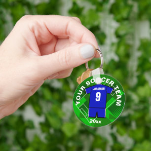 Customizable Soccer team player momento Keychain