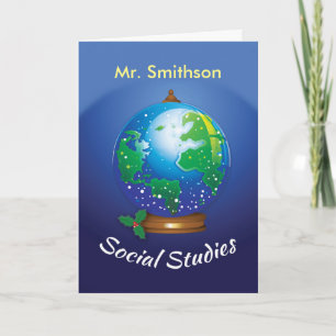Customizable Social Studies Teacher, Mr. Smithson Holiday Card