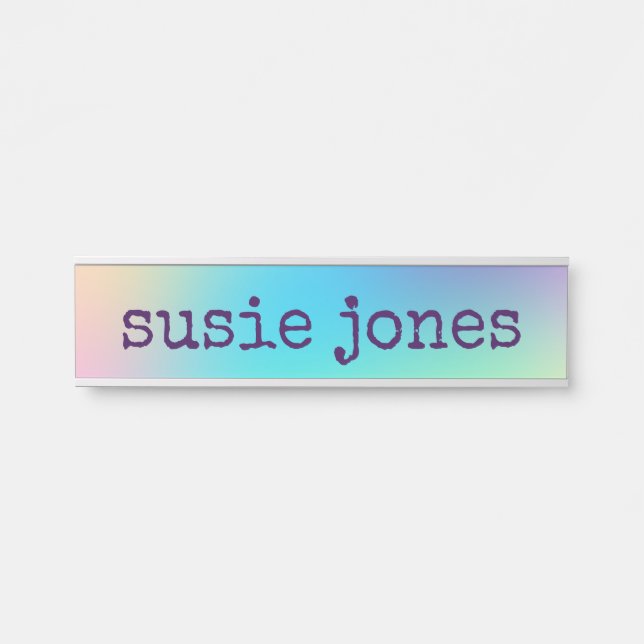 Customizable Soft Prismatic Rainbow Gradient Door Sign (Front)