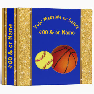 Customizable Softball and, Basketball Photo Album 3 Ring Binder