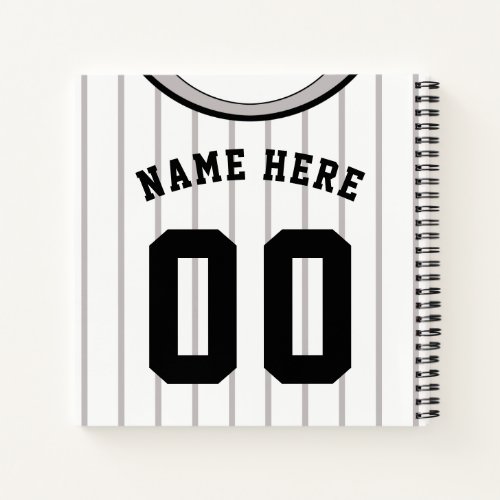 Customizable Softball Baseball Pinstripe Jersey   Notebook
