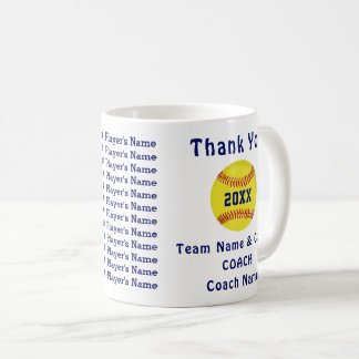 Customizable Softball Coach Gift Ideas All Players Coffee Mug