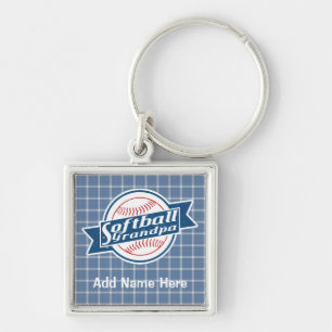 Customizable Softball Grandpa Keyring