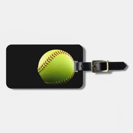 Customizable Softball Luggage Tag