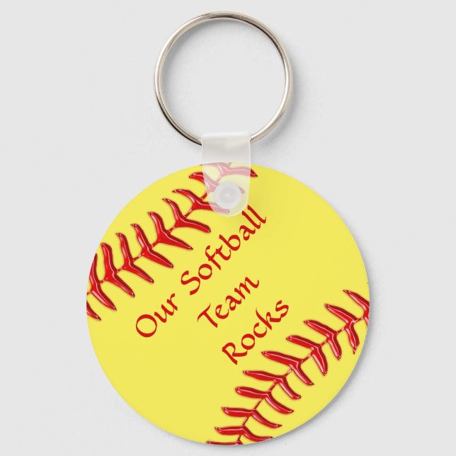 Customizable Softball Party Gifts Cheap Keychains (Front)