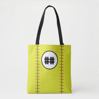 Customizable Softball Shoulder Tote Bag