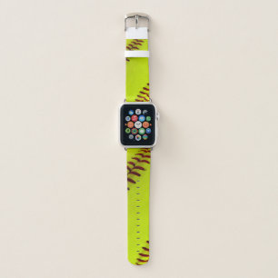 Customizable Softball Yellow Apple Watch Band