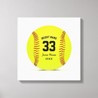 Customizable Softball Yellow Red and Black Sport