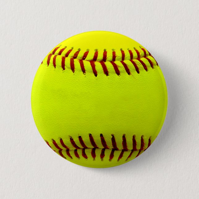 Customizable Softball Yellow Team Button (Front)