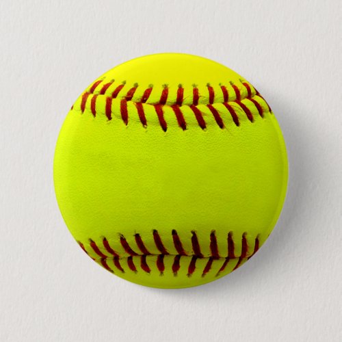 Customizable Softball Yellow Team Button