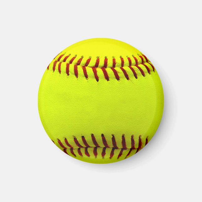 Customizable Softball Yellow Team Magnet (Front)