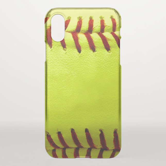 Customizable Softball Yellow Uncommon iPhone Case (Back)