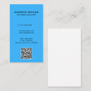 Customizable Software Developer Cyan-blue Business Card