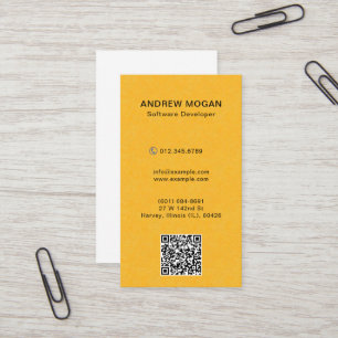 Customizable Software Developer H Mustard Business Card