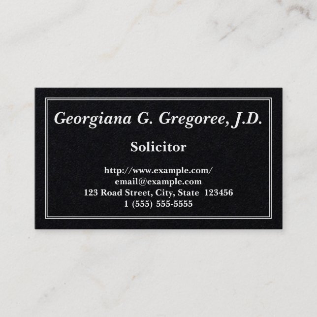 Customizable Solicitor Business Card (Front)