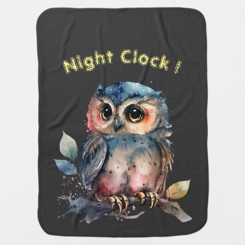 customizable Soul Animal watercolor colorful owl Baby Blanket