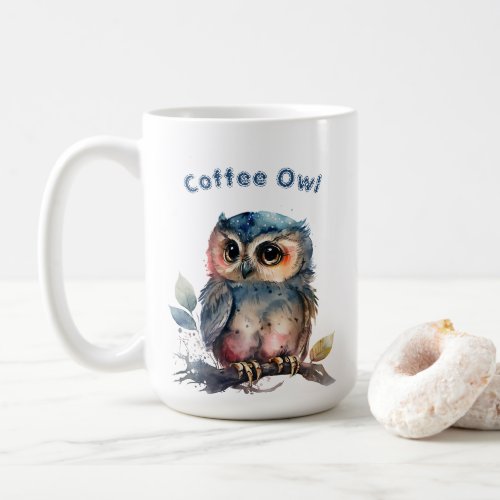 customizable Soul Animal watercolor colorful owl Coffee Mug